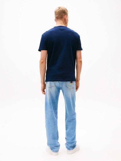 T-SHIRT BADGE TOMMY JEANS UOMO BLU