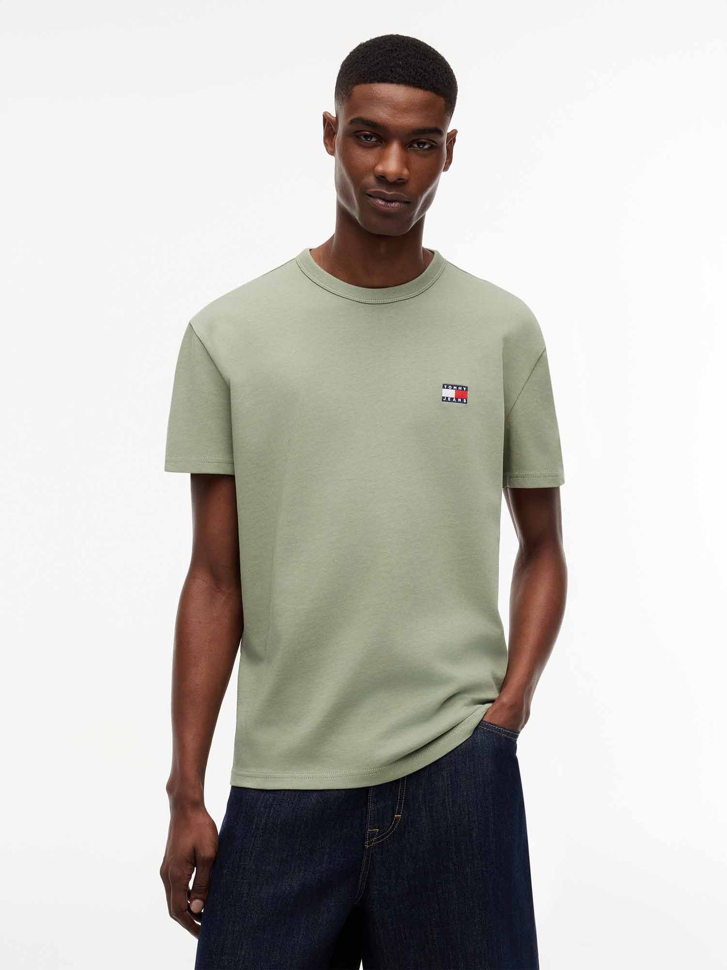 Tommy Hilfiger Tommy Jeans Badge Tee, t-shirt maniche corte da uomo verde