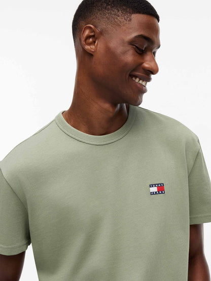 Tommy Hilfiger Tommy Jeans Badge Tee, t-shirt maniche corte da uomo verde