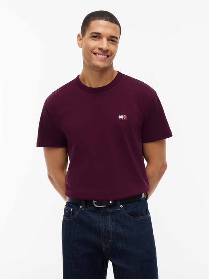 Tommy Hilfiger Classic Tonal Tommy Badge, t-shirt da uomo bordeaux