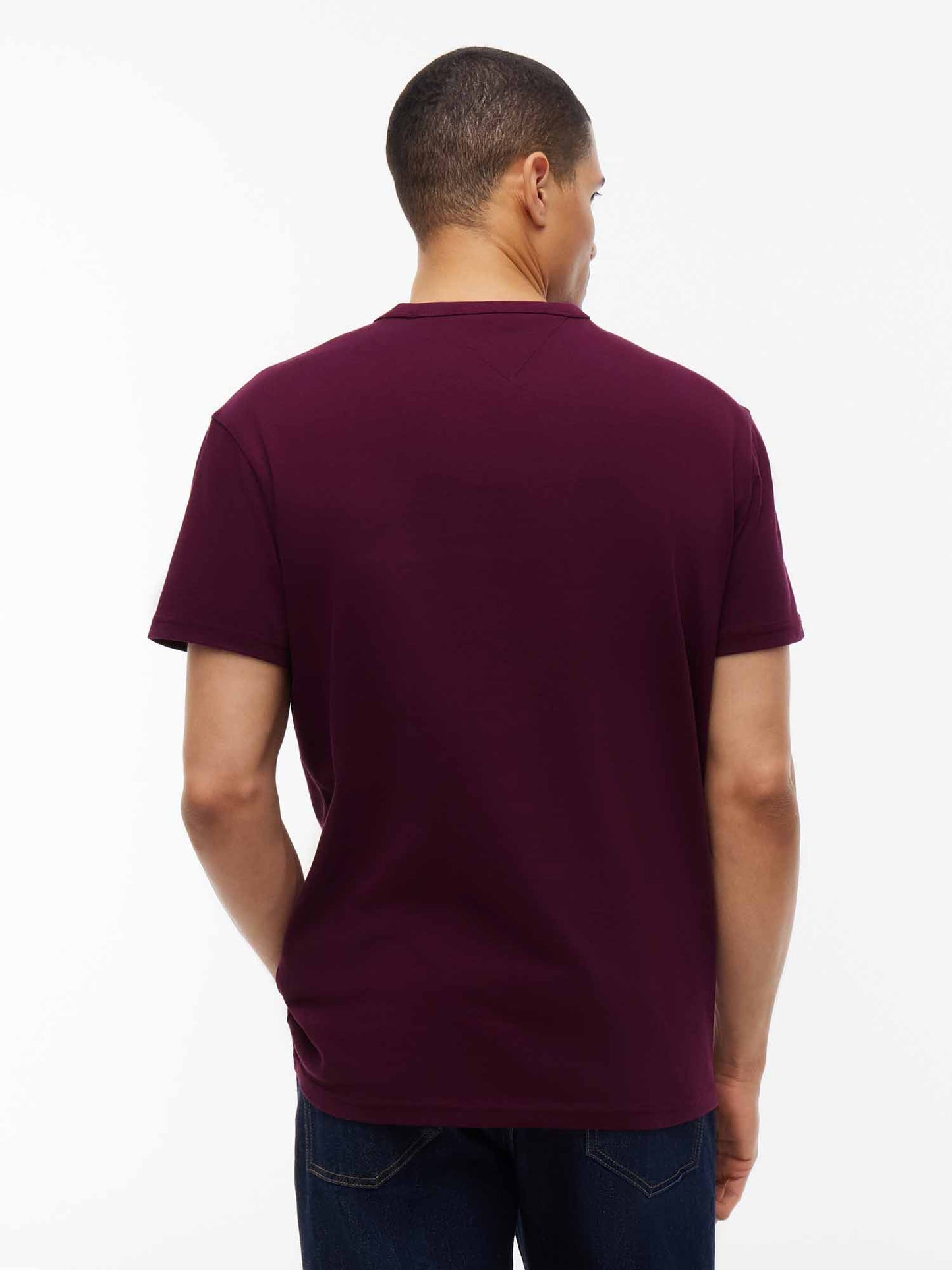 Tommy Hilfiger Classic Tonal Tommy Badge, t-shirt da uomo bordeaux
