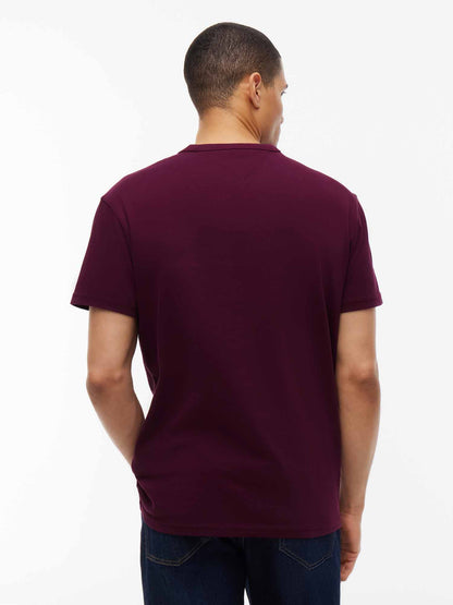 Tommy Hilfiger Classic Tonal Tommy Badge, t-shirt da uomo bordeaux