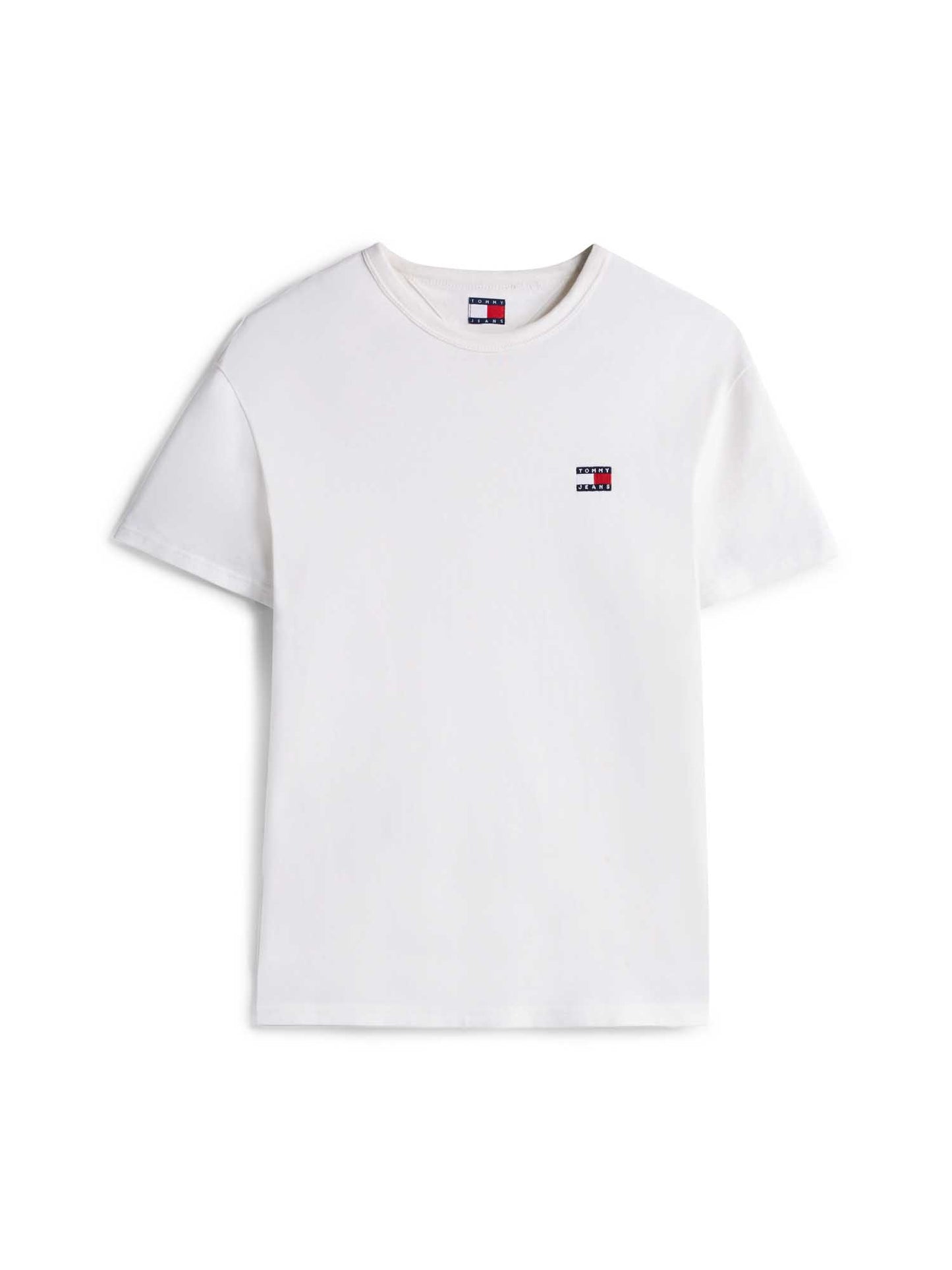 T-SHIRT BADGE TOMMY JEANS UOMO BIANCO