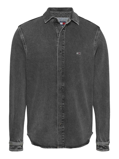 CAMICIA IN DENIM SBIADITO TOMMY HILFIGER DA UOMO DENIM BLACK