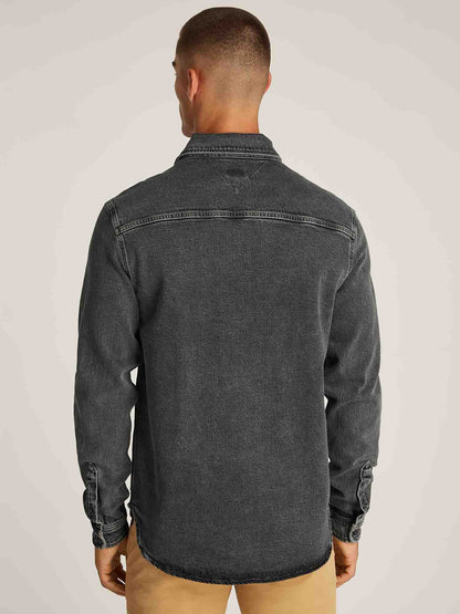 CAMICIA IN DENIM SBIADITO TOMMY HILFIGER DA UOMO DENIM BLACK