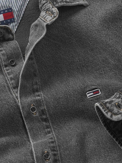 CAMICIA IN DENIM SBIADITO TOMMY HILFIGER DA UOMO DENIM BLACK