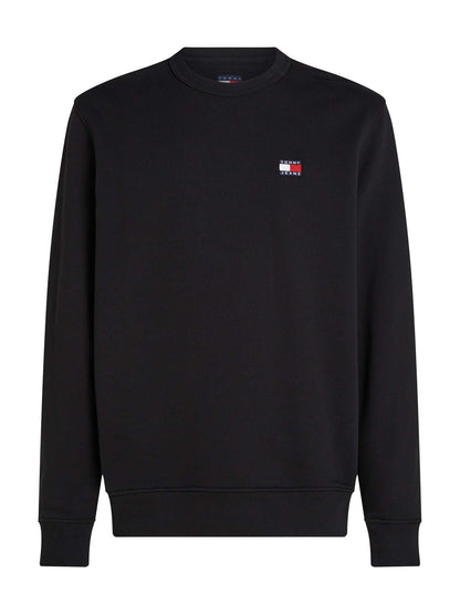 FELPA BADGE TOMMY JEANS UOMO NERO
