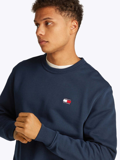 FELPA BADGE TOMMY JEANS UOMO BLU