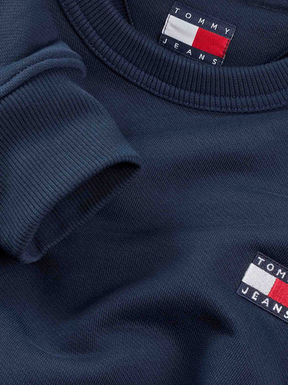 FELPA BADGE TOMMY JEANS UOMO BLU