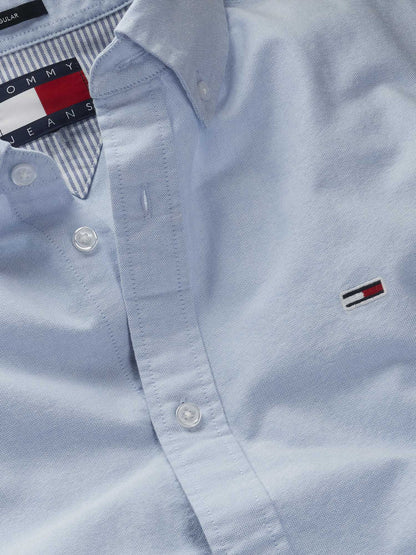 CAMICIA OXFORD TOMMY JEANS UOMO CELESTE