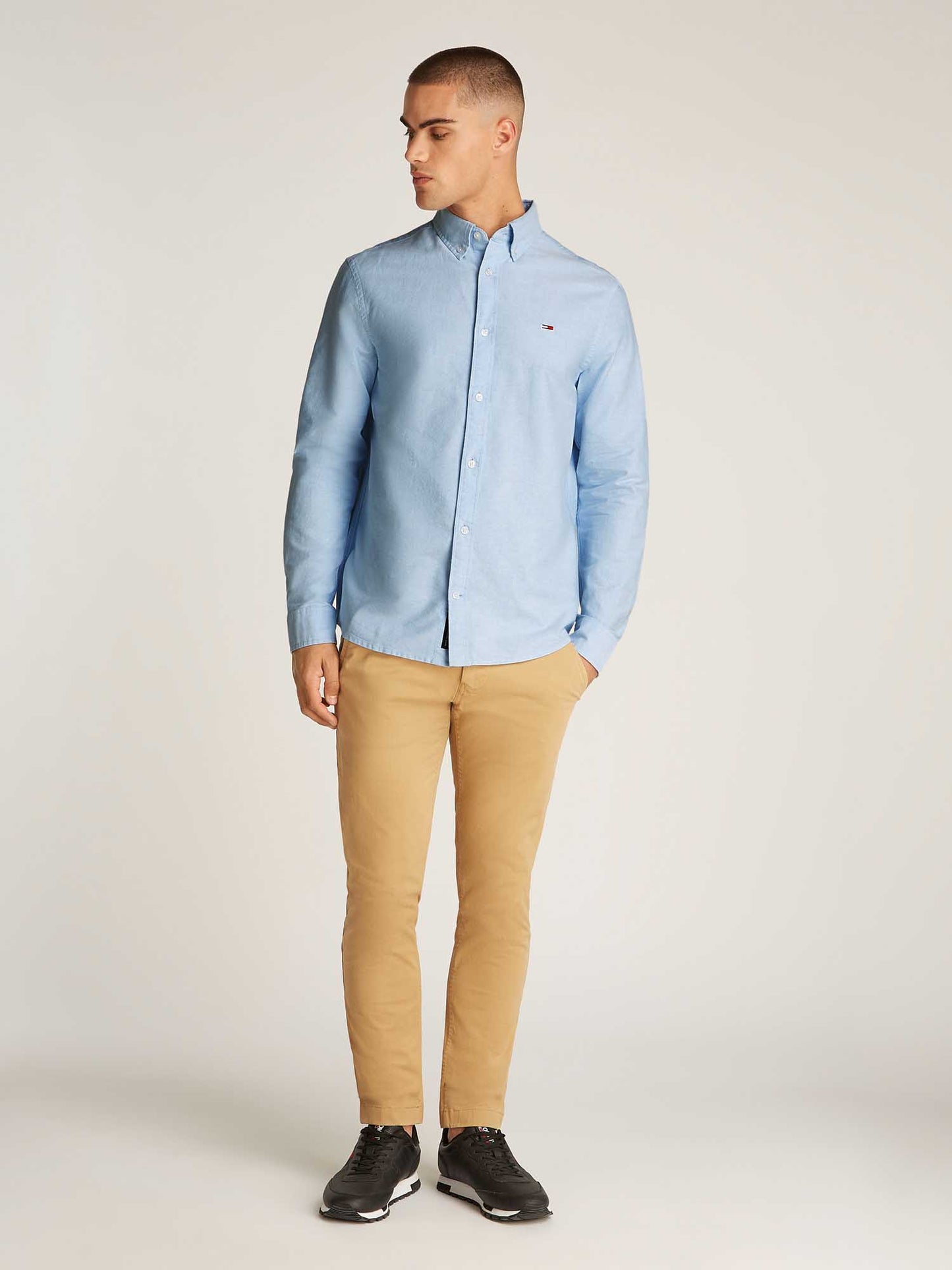 CAMICIA OXFORD TOMMY JEANS UOMO CELESTE