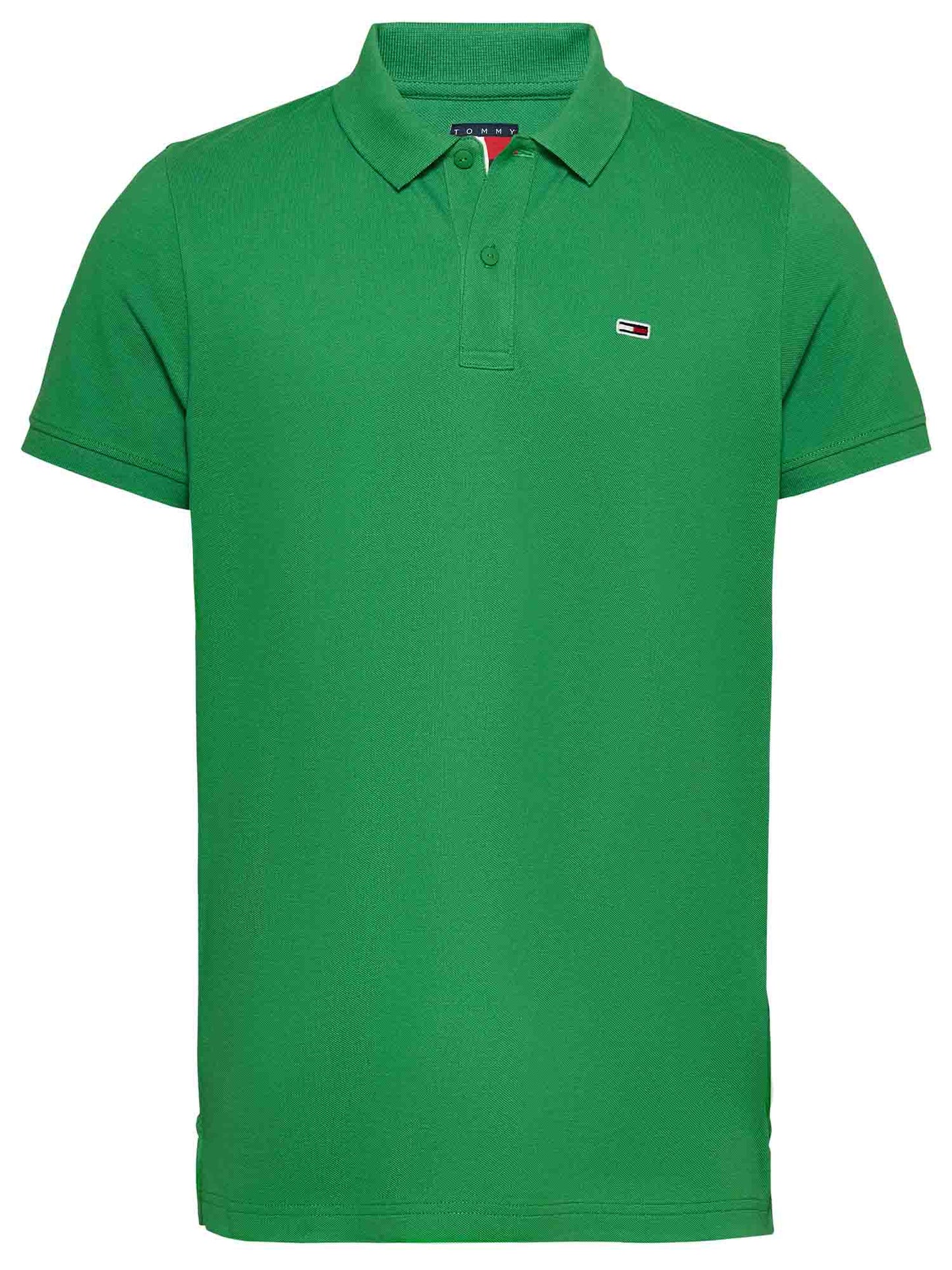 POLO SLIM PLACKET TOMMY JEANS UOMO VERDE