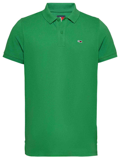 POLO SLIM PLACKET TOMMY JEANS UOMO VERDE