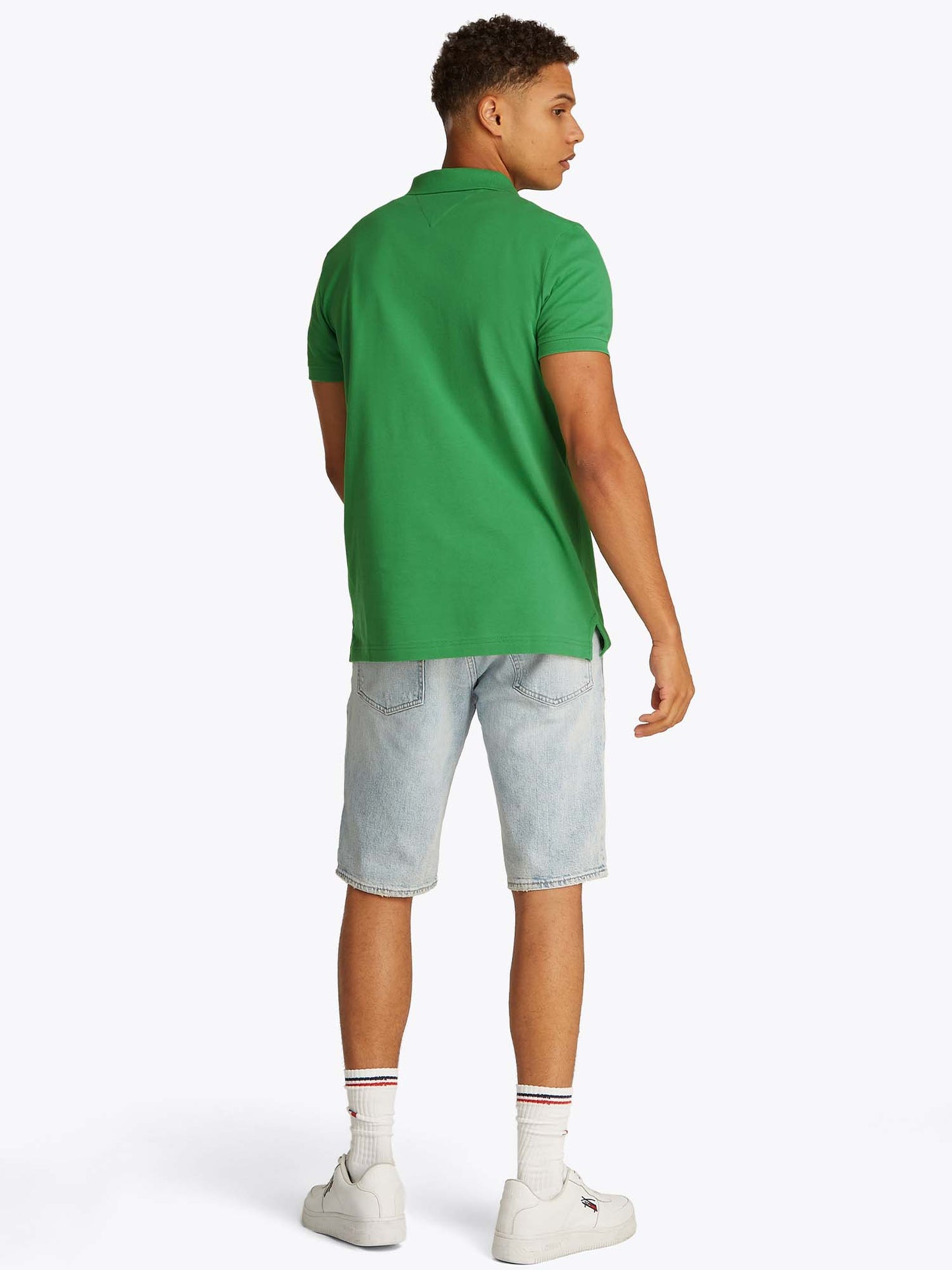 POLO SLIM PLACKET TOMMY JEANS UOMO VERDE