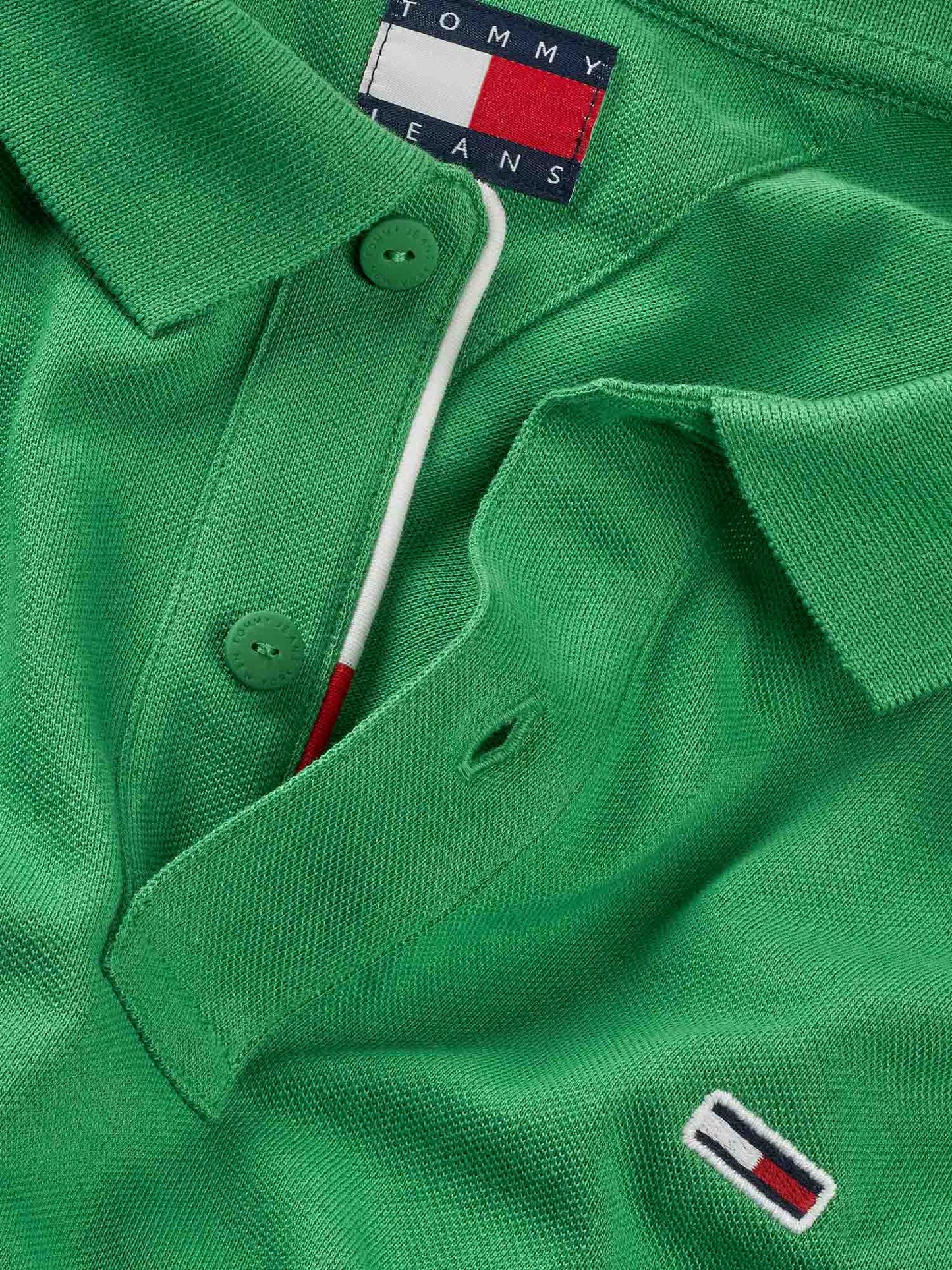 POLO SLIM PLACKET TOMMY JEANS UOMO VERDE
