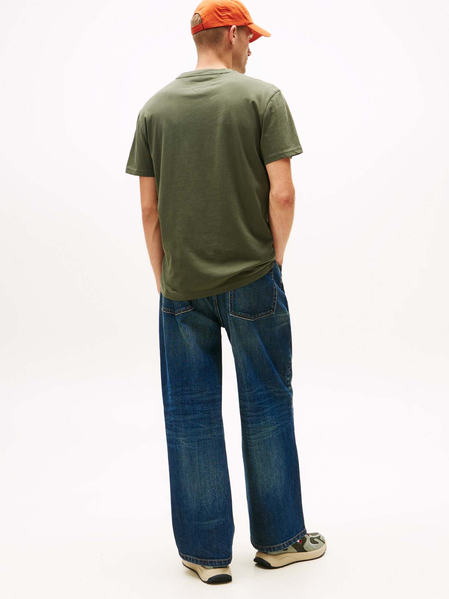 T-SHIRT LOGO LINEARE TOMMY JEANS DA UOMO VERDE