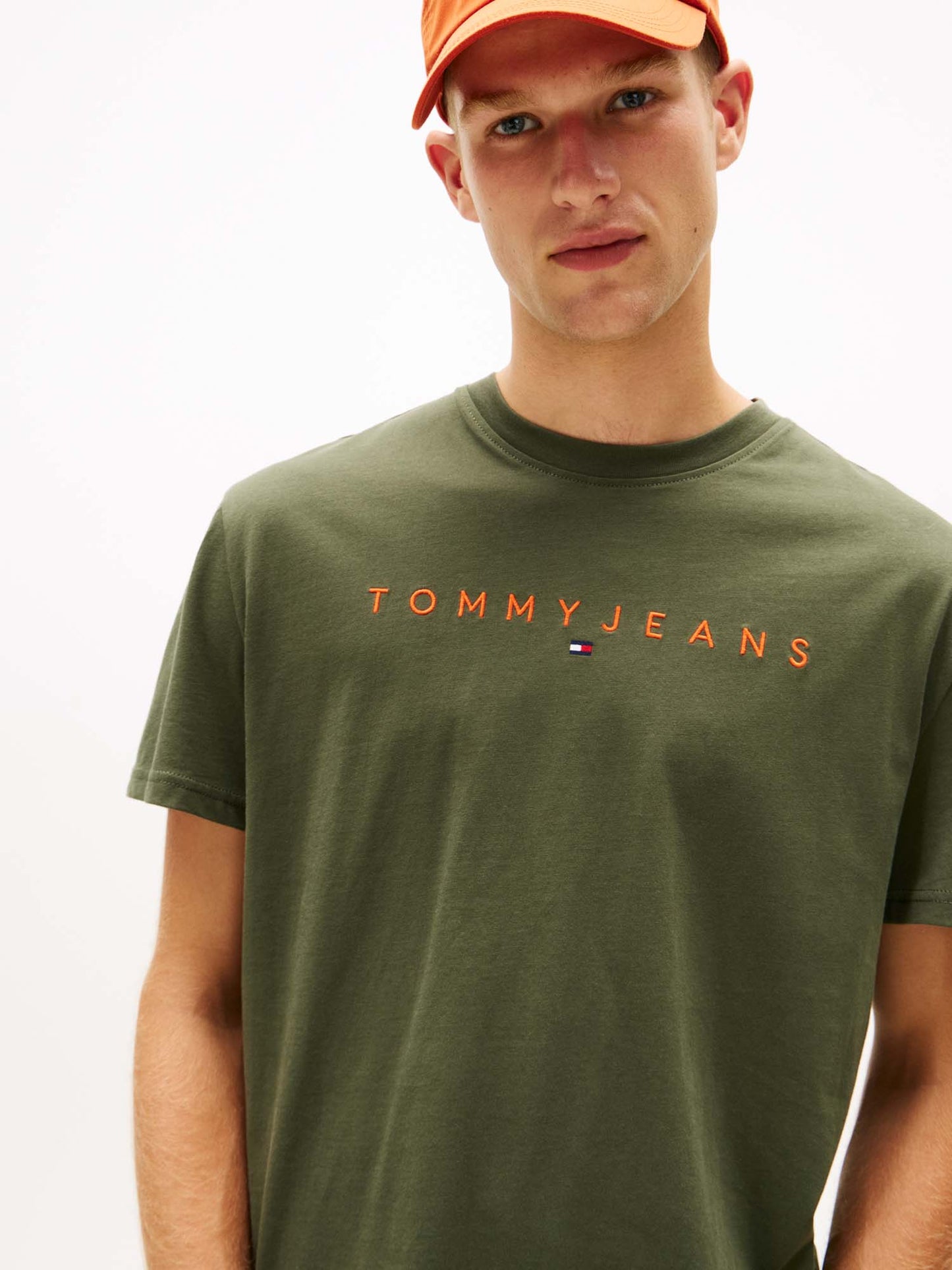 T-SHIRT LOGO LINEARE TOMMY JEANS DA UOMO VERDE