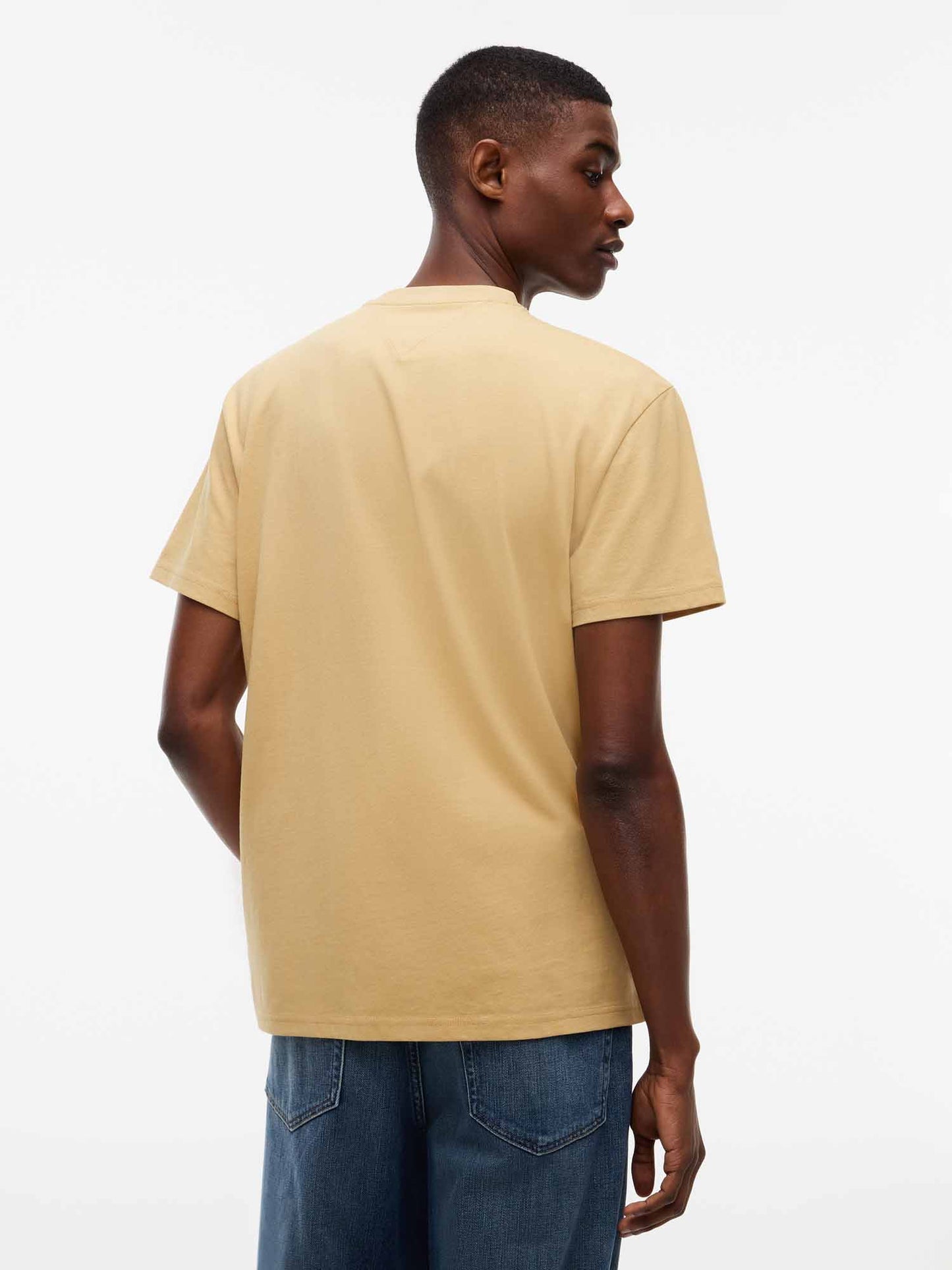 Tommy Hilfiger Tommy Jeans Linear T, t-shirt maniche corte da uomo beige