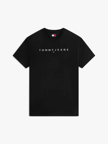 Tommy jeans linear t-shirt da uomo nero