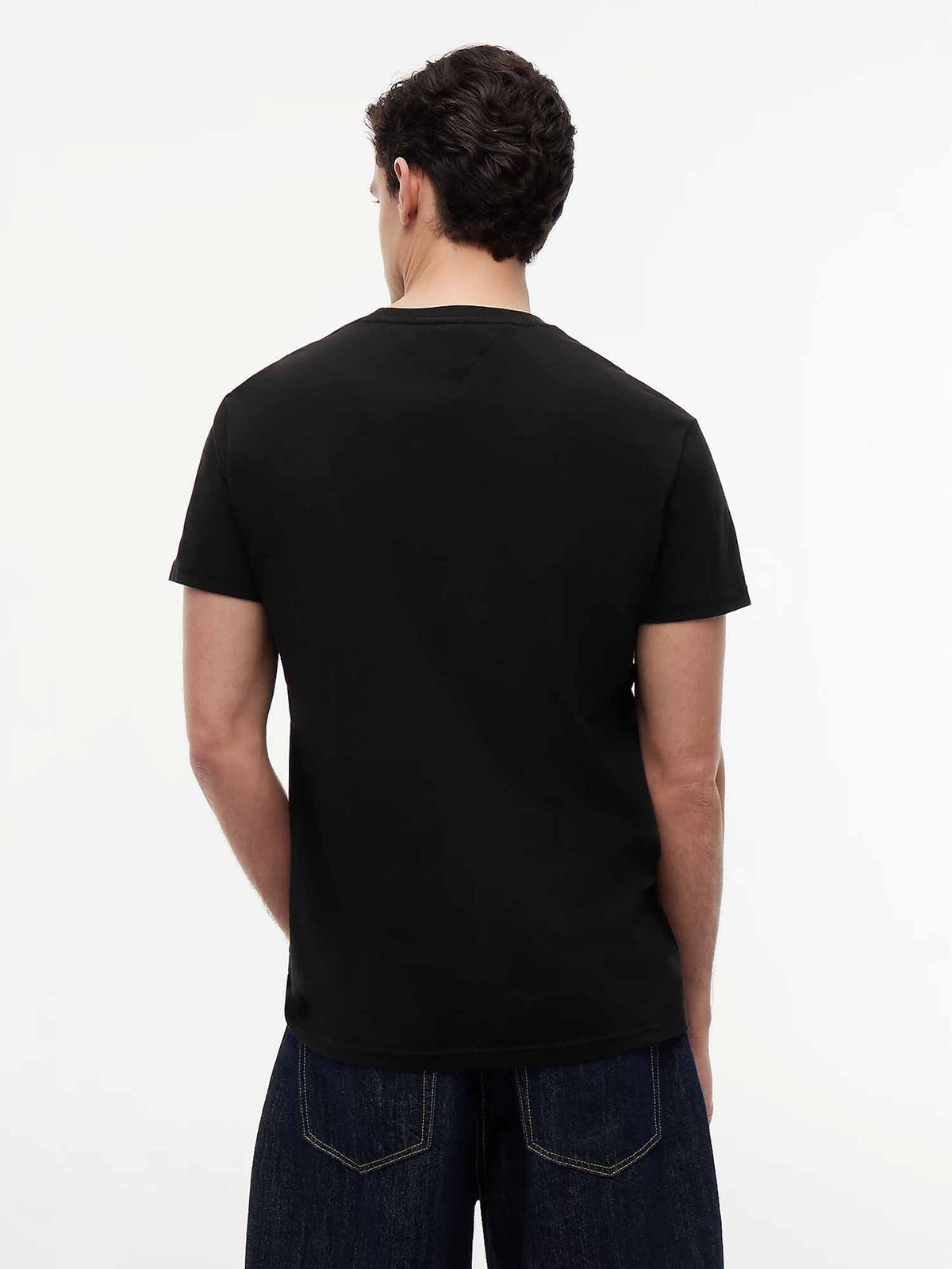Tommy jeans linear t-shirt da uomo nero
