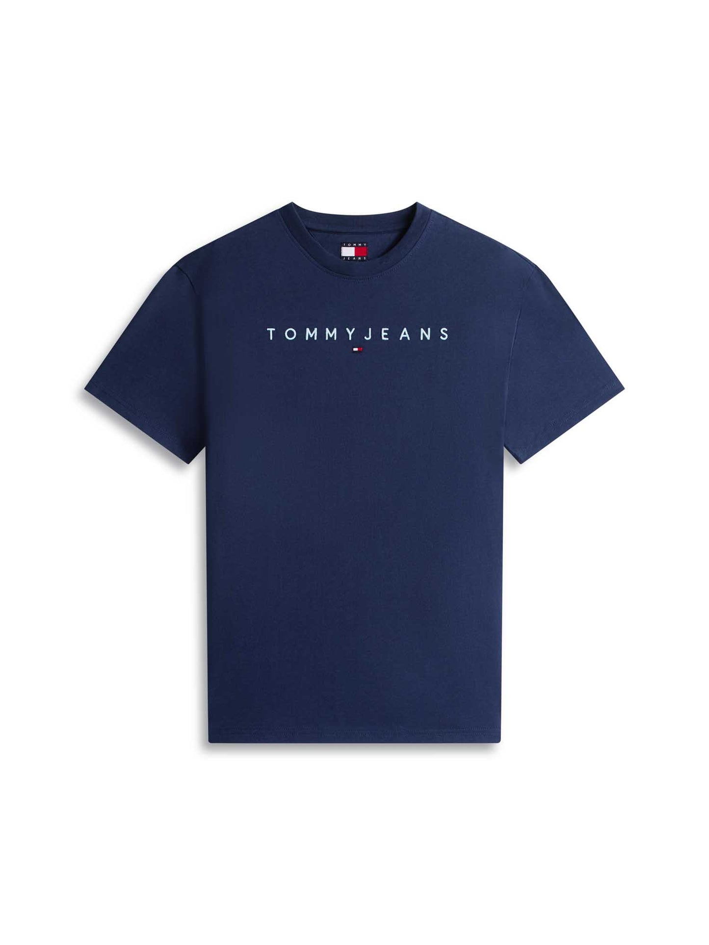 T-SHIRT BLU-CELESTE TOMMY JEANS CON LOGO LINEARE DA UOMO
