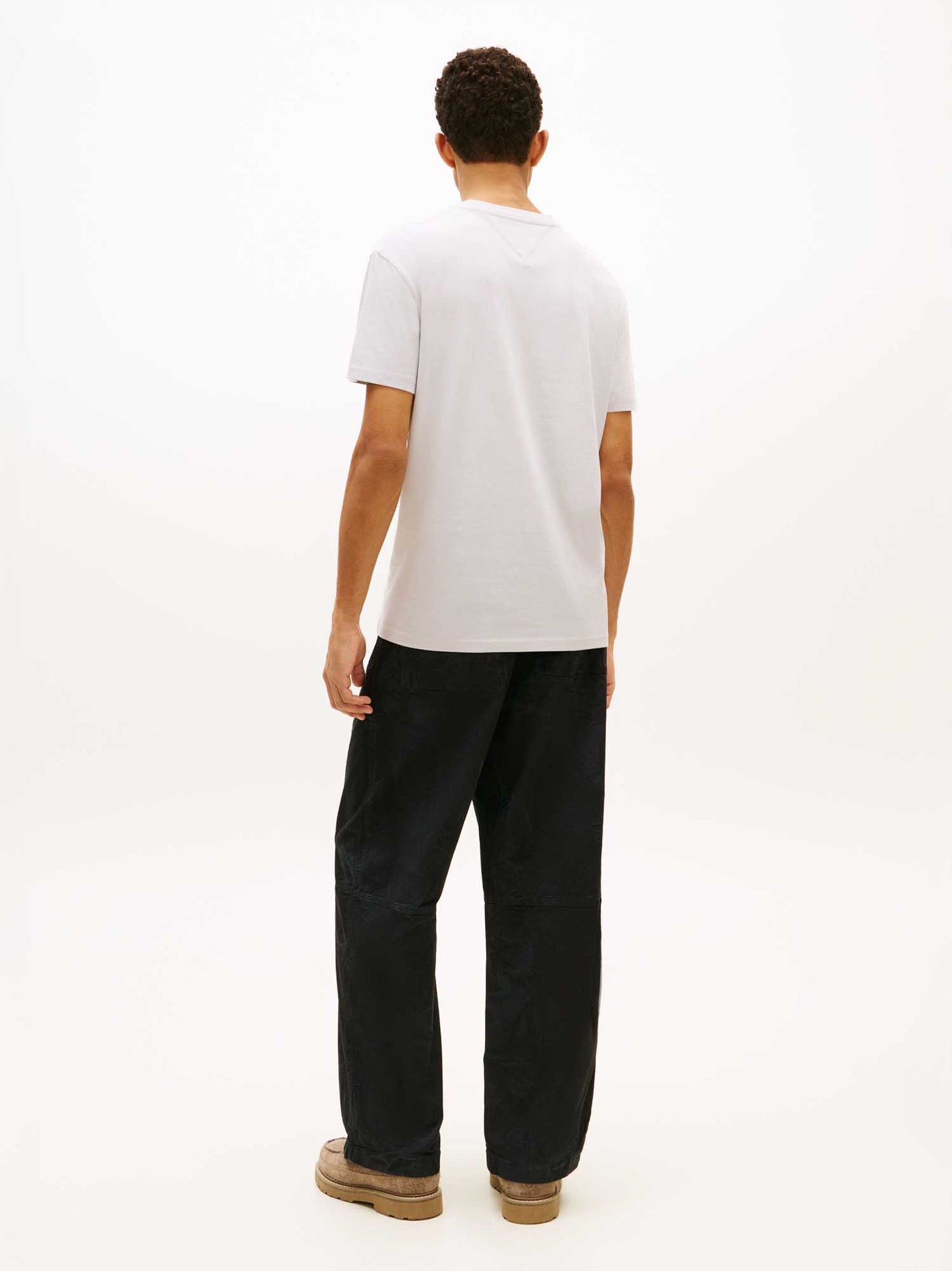 T-SHIRT GRIGIA TOMMY JEANS CON LOGO LINEARE DA UOMO