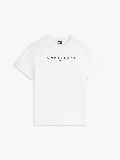 Tommy jeans linear t-shirt da uomo bianco