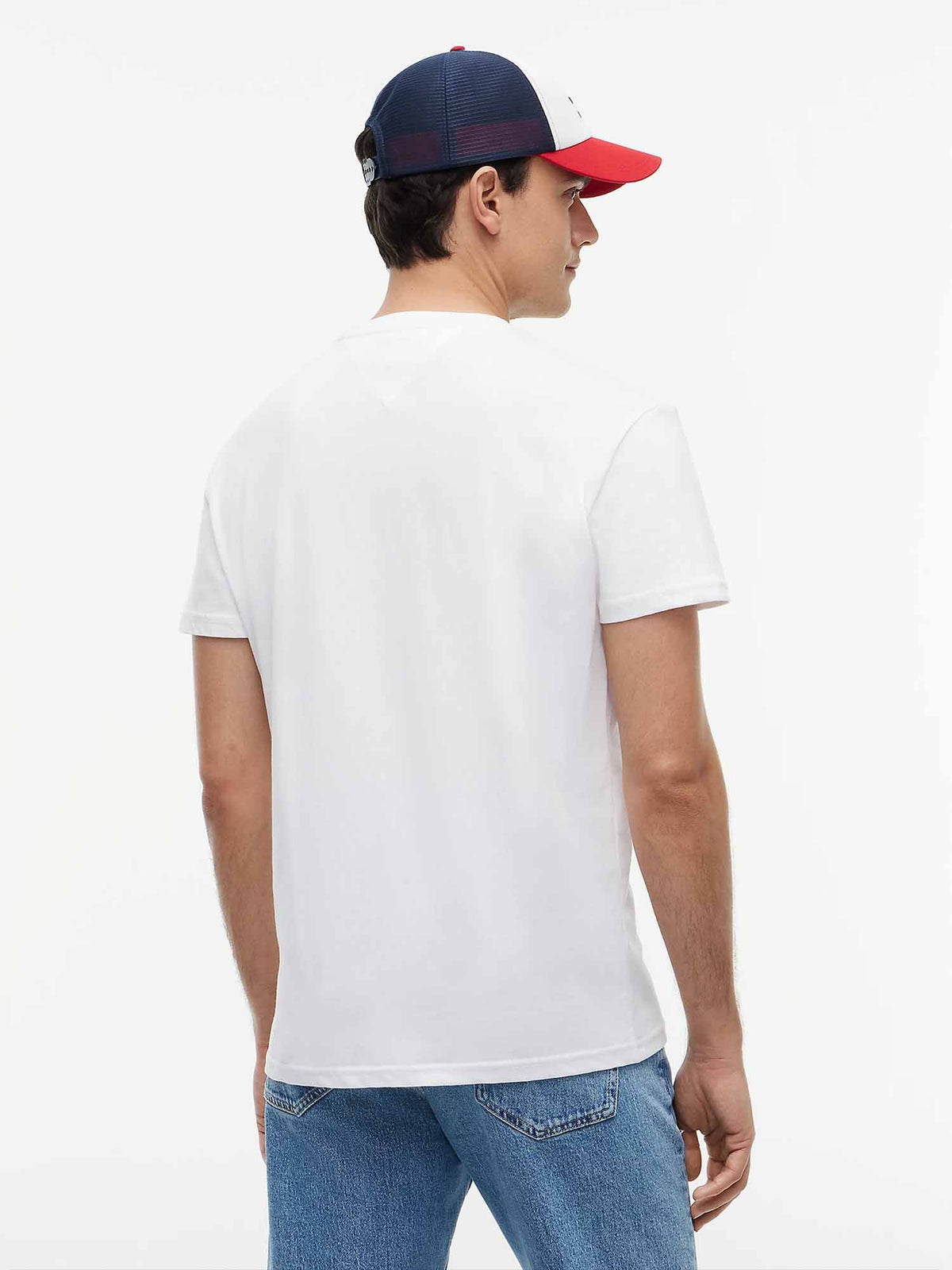 Tommy jeans linear t-shirt da uomo bianco