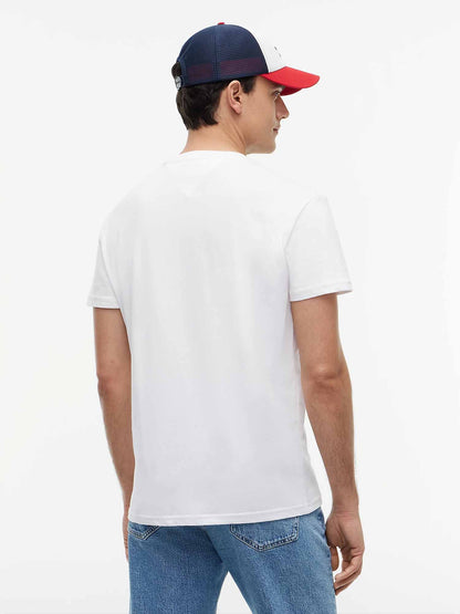Tommy jeans linear t-shirt da uomo bianco