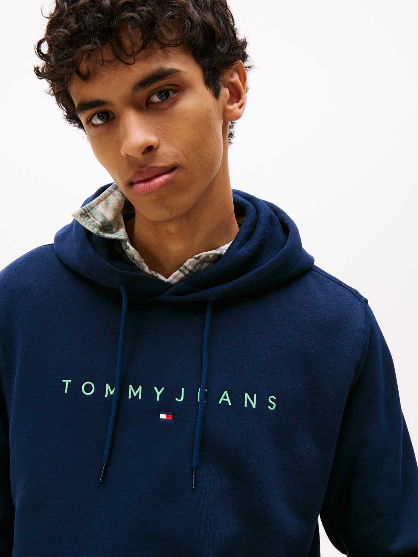 FELPA CON CAPPUCCIO TOMMY JEANS UOMO BLU VERDE