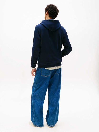 FELPA CON CAPPUCCIO TOMMY JEANS UOMO BLU VERDE