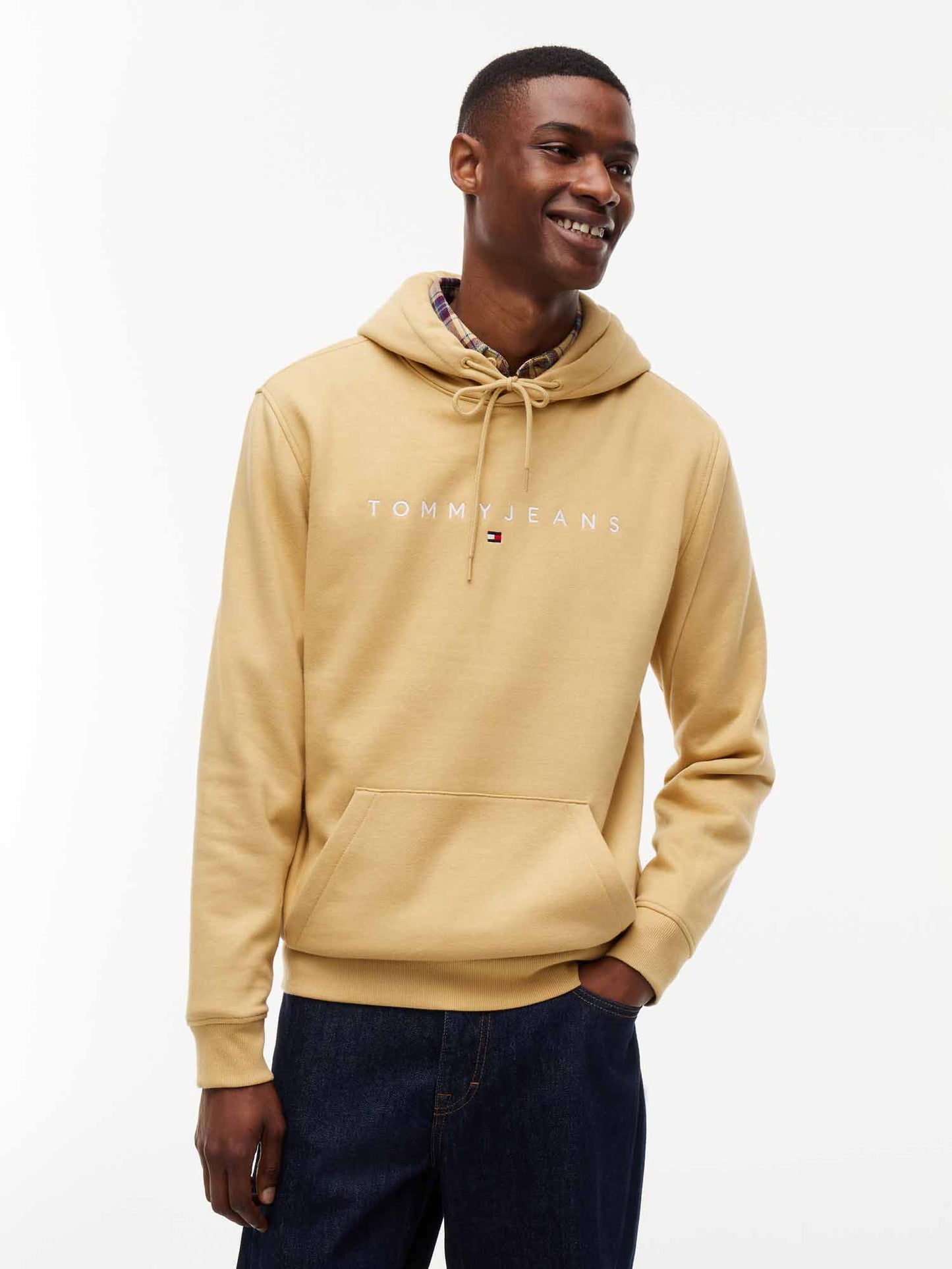 Tommy Hilfiger Tommy Jeans Linear H, felpa da uomo beige