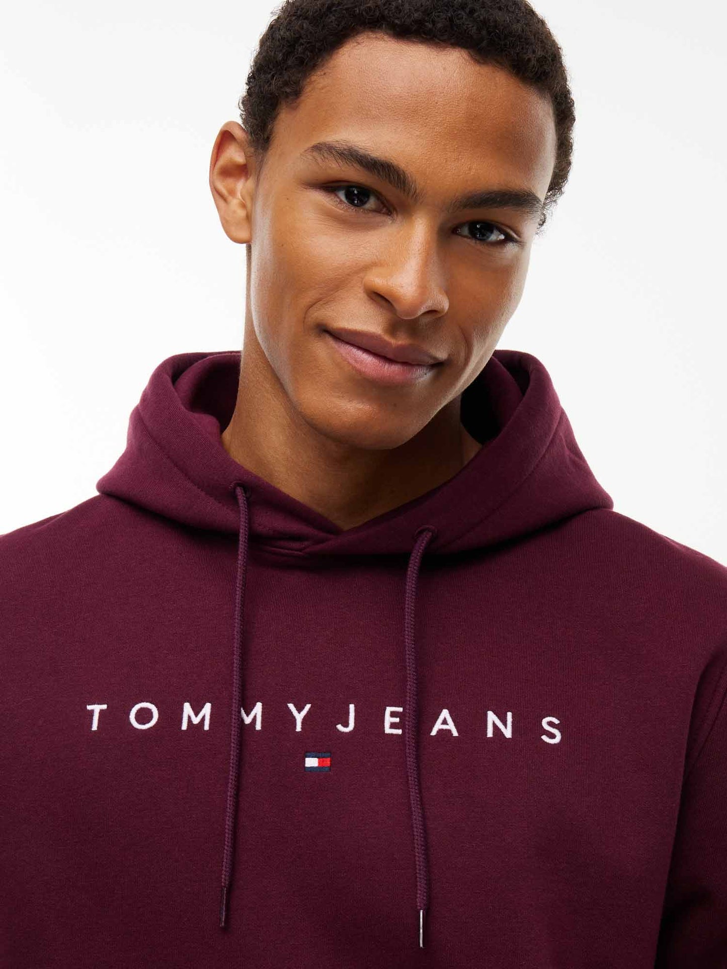 Tommy Hilfiger Linear Logo, felpa da uomo bordeaux