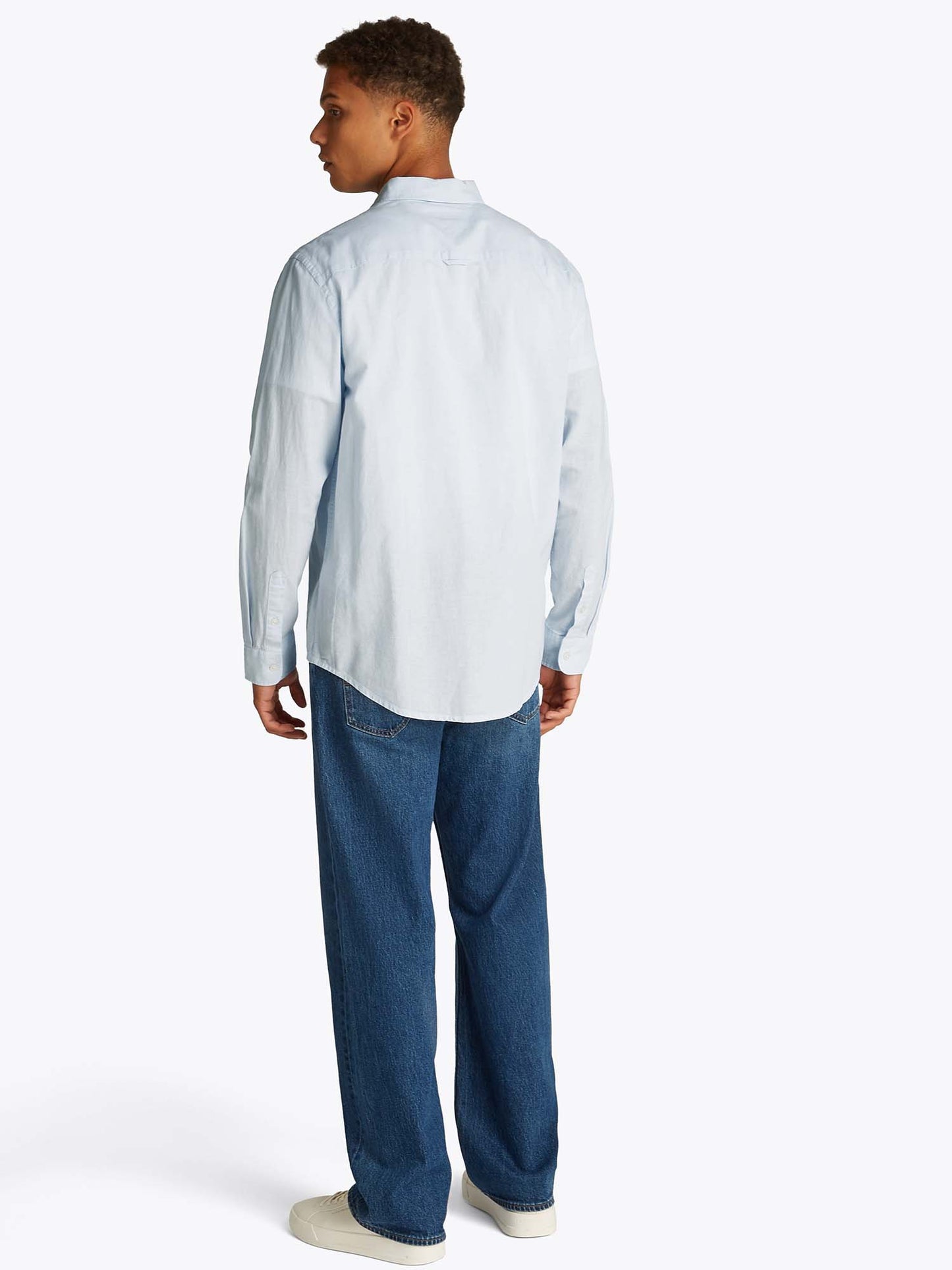CAMICIA REGULAR LINEN TOMMY JEANS UOMO CELESTE