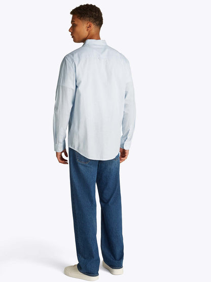 CAMICIA REGULAR LINEN TOMMY JEANS UOMO CELESTE