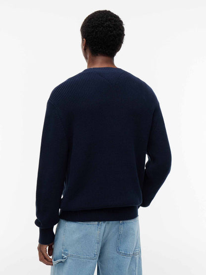 Tommy Hilfiger Tommy Jeans Badge, maglia da uomo blu