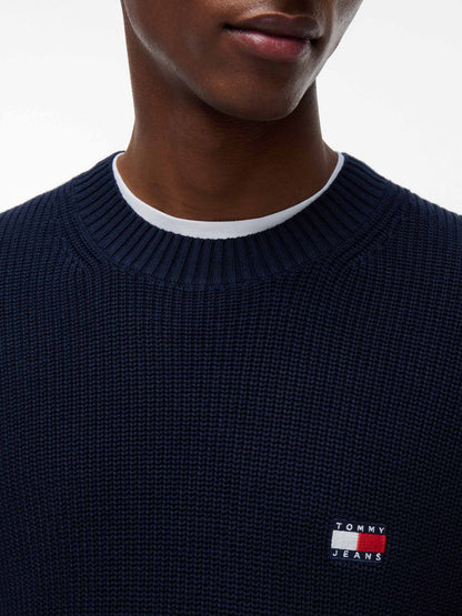 Tommy Hilfiger Tommy Jeans Badge, maglia da uomo blu