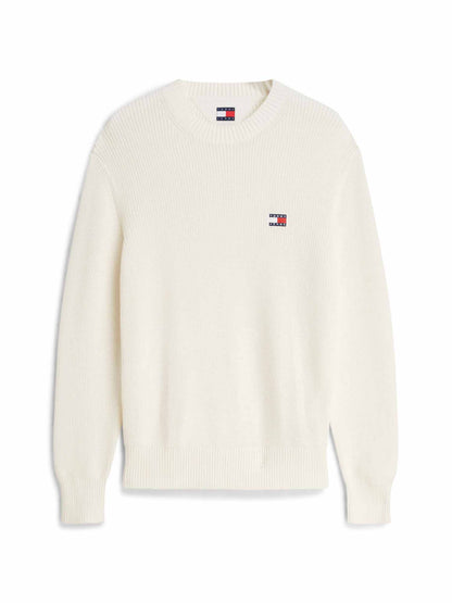 Tommy Hilfiger Tommy Jeans Badge, maglia da uomo bianca
