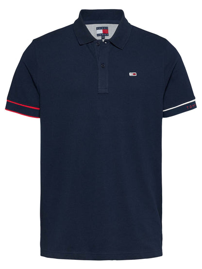 POLO SLIM FLAG TOMMY JEANS UOMO BLU