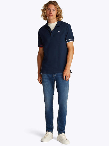 POLO SLIM FLAG TOMMY JEANS UOMO BLU