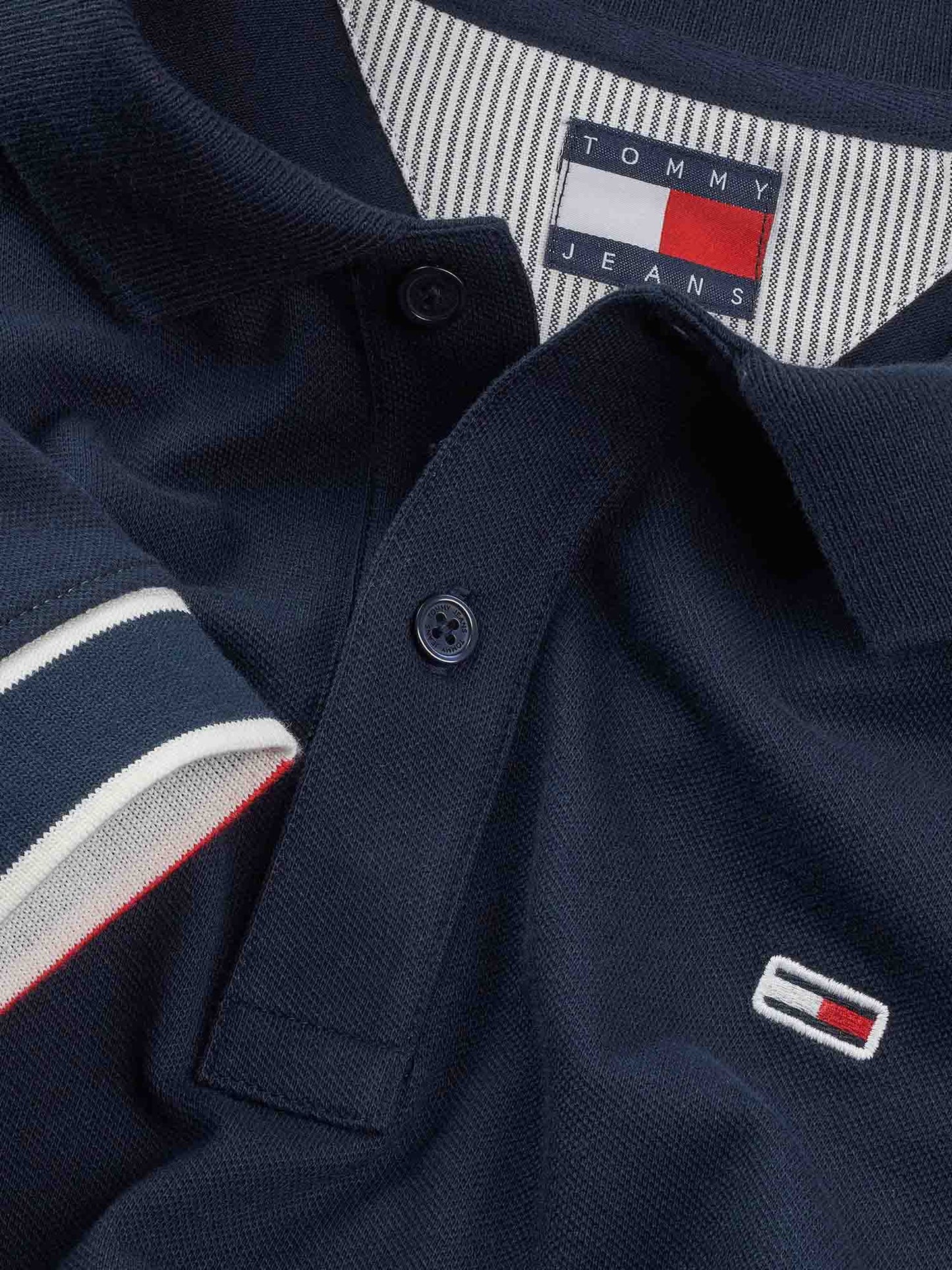 POLO SLIM FLAG TOMMY JEANS UOMO BLU