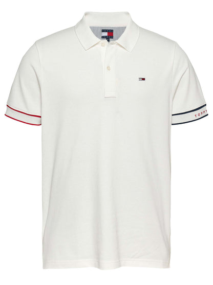 POLO SLIM FLAG TOMMY JEANS UOMO ECRU'