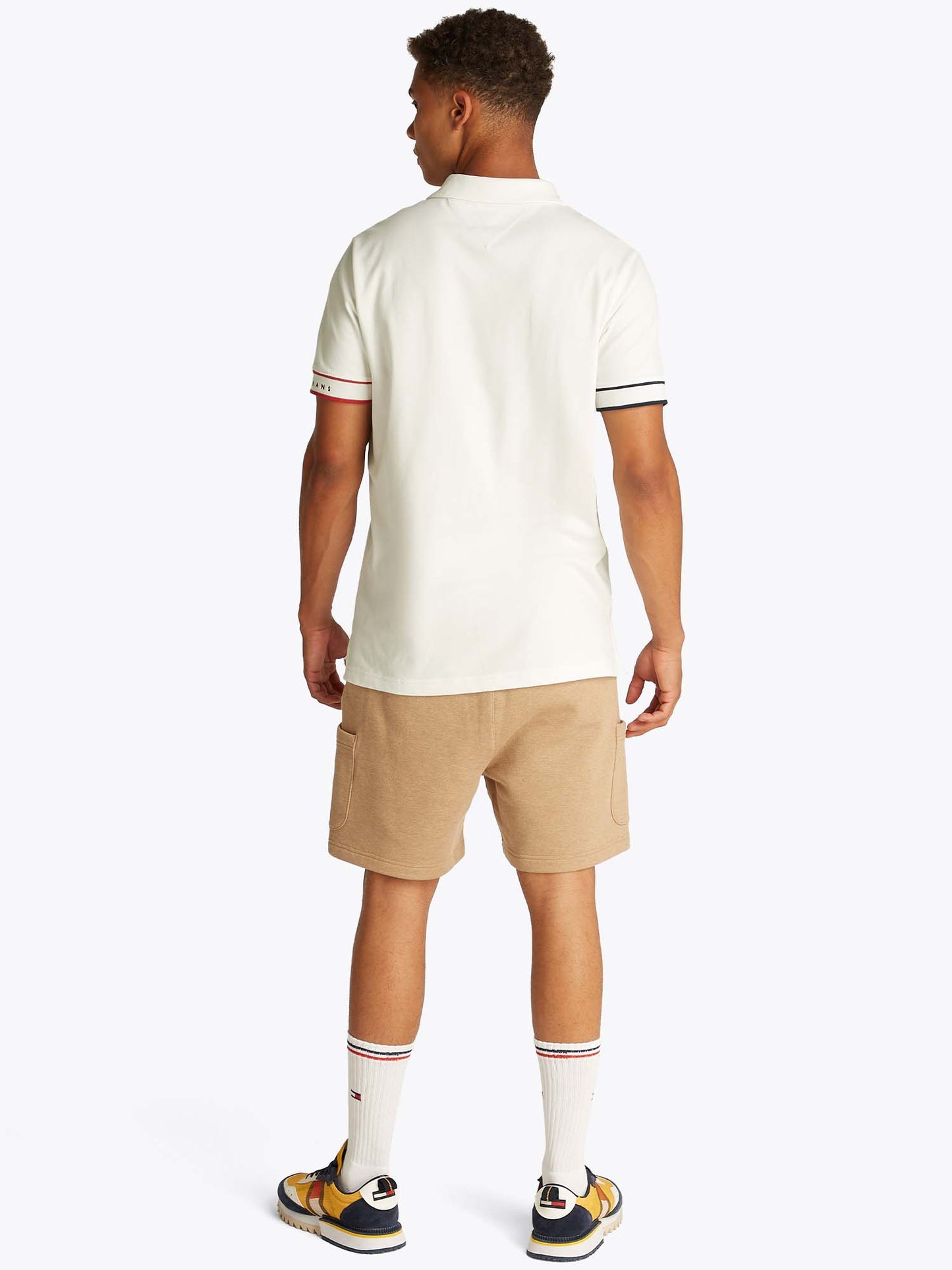 POLO SLIM FLAG TOMMY JEANS UOMO ECRU'