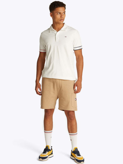 POLO SLIM FLAG TOMMY JEANS UOMO ECRU'