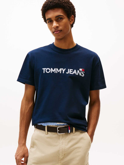 T-SHIRT REG BADGE TOMMY JEANS UOMO BLU