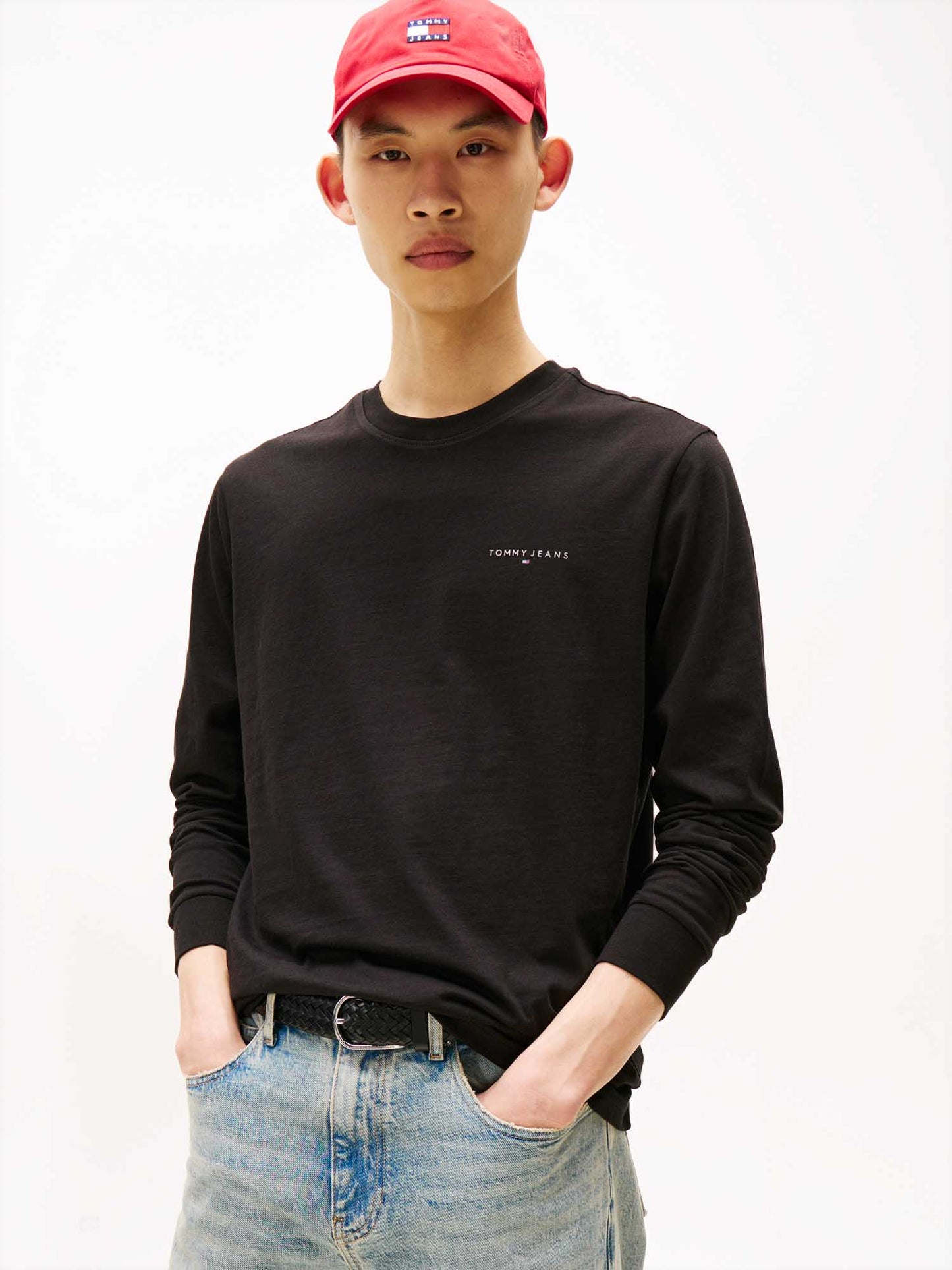 T-SHIRT SLIM FIT MANICA LUNGA TOMMY JEANS UOMO NERO