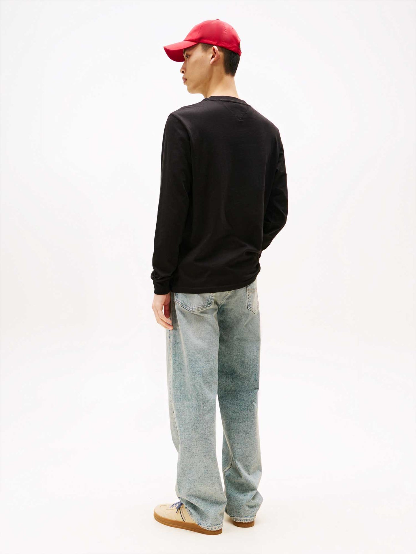 T-SHIRT SLIM FIT MANICA LUNGA TOMMY JEANS UOMO NERO