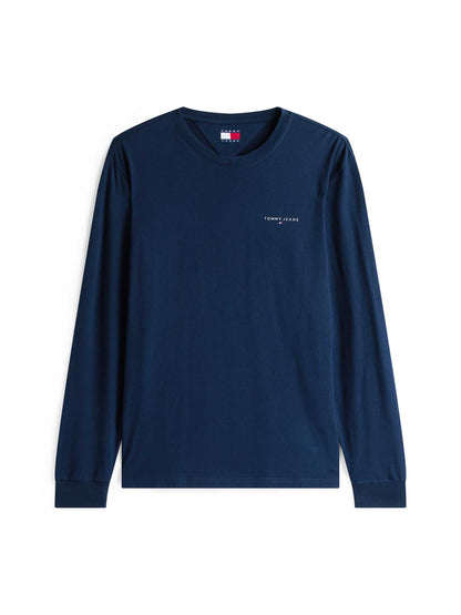 Maglia slim fit a manica lunga Tommy Jeans da uomo blu