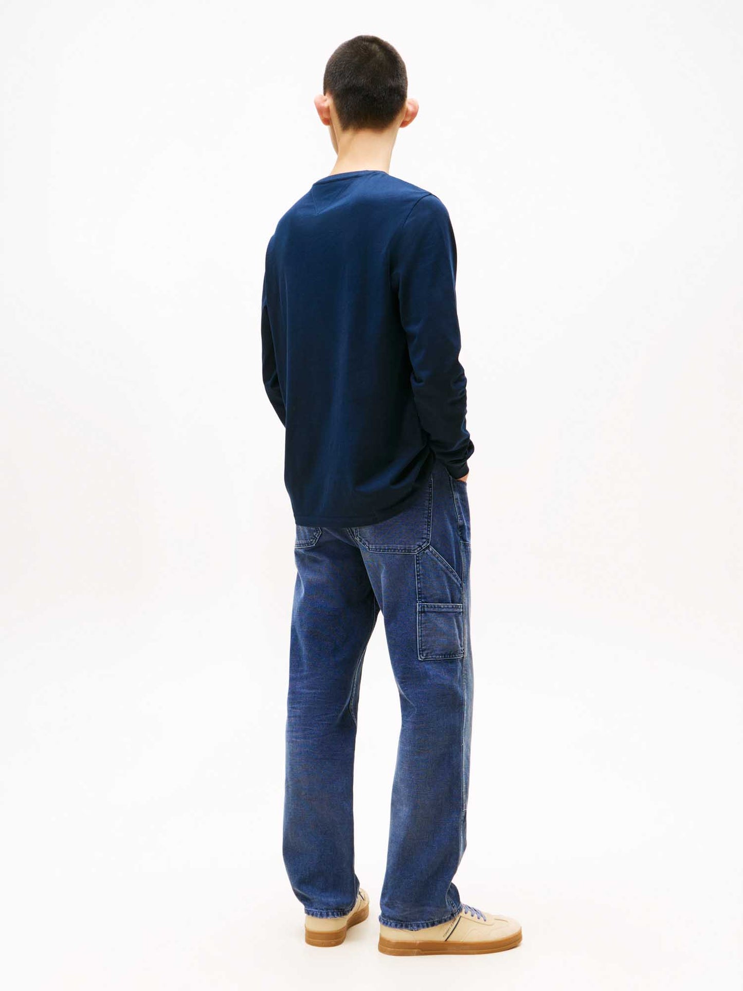 Maglia slim fit a manica lunga Tommy Jeans da uomo blu