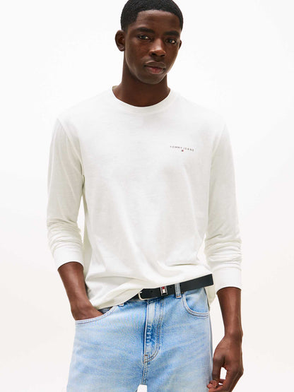 MAGLIA SLIM FIT MANICA LUNGA TOMMY JEANS UOMO BIANCO